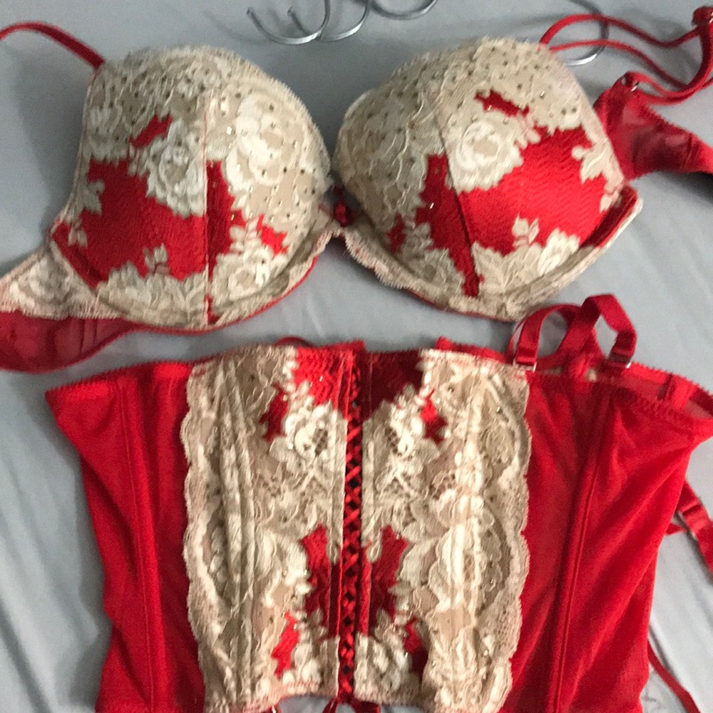 Victoria’s Secret lace bra and corset